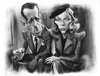 Cartoon: BOGIE AND BACALL (small) by slwalkes tagged actor,actress,humphrey,bogart,lauren,bacall,stephen,lorenzo,walkes,digital,painting
