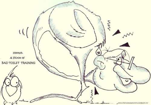Cartoon: Toilet Training gone wrong (medium) by mindpad tagged khurshid,salman