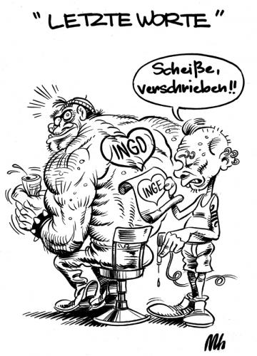 Cartoon: letzte worte (medium) by herr Gesangsverein tagged tattoo