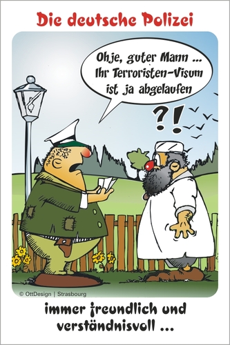 Cartoon: Personen-Kontrolle (medium) by BARHOCKER tagged ausländer,polizist,touristen,visum
