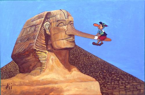 Cartoon: Sphinx (medium) by Nizar tagged sphinx,pyramids,pinocchio,nose,archeology,sphinx,pyramide,pinocchio,nase,lüge,archeologie,rätsel,schwindel,lösung,ägypten,italien,literatur,sehenswürdigkeit,cleopatra,wüste,statue,monument,symbolik,mythologie