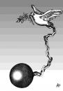 Cartoon: Pigeon (small) by Nizar tagged peace olive restriction pigeon
