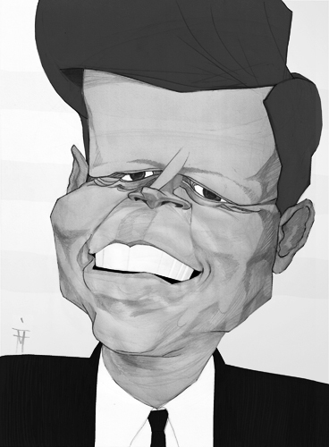 Cartoon: John Fitzgerald Kennedy (medium) by Mattia Massolini tagged caricature,usa,president,jfk