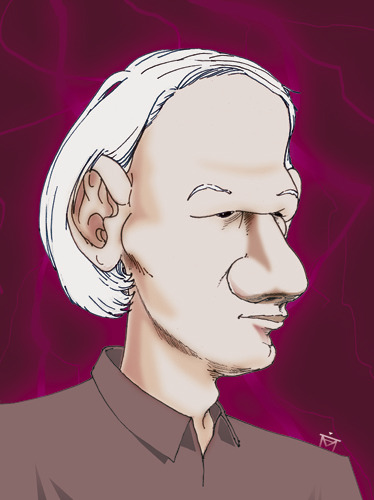 Cartoon: Julian Assange (medium) by Mattia Massolini tagged assange,wikileaks