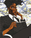 Cartoon: J.M. Basquiat (small) by Mattia Massolini tagged basquiat,caricature,artist
