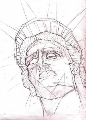 Cartoon: Statue of liberty sketch (medium) by Playa from the Hymalaya tagged statue,liberty,new,york,usa,america,freiheitsstatue