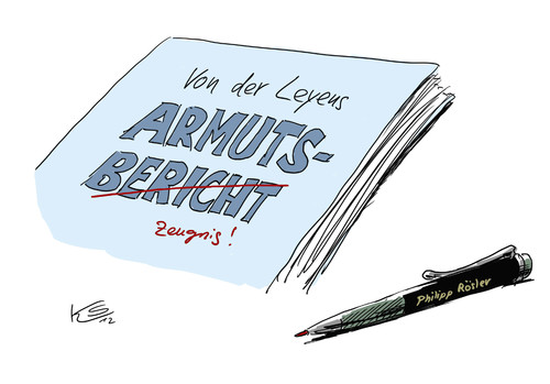 Cartoon: Armutsbericht (medium) by Stuttmann tagged armutsbericht,leyen