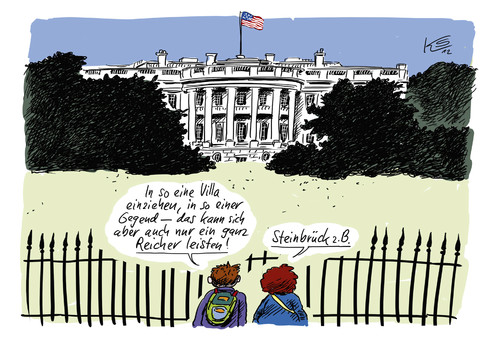 Cartoon: Ein ganz Reicher... (medium) by Stuttmann tagged usa,election,president,wahlen,obama,romney,white,house,2012,steinbrück