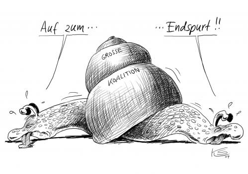 Cartoon: Endspurt (medium) by Stuttmann tagged koalition,cdu,spd,wahlen,wahlkampf,bundestagswahl,cartoon,koalition,cdu,spd,wahlen,wahl,wähler,wahlkampf,bundestagswahl