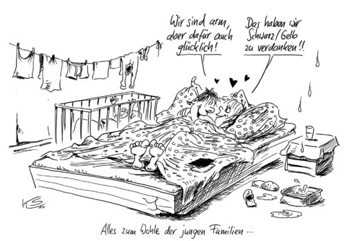 Cartoon: Glück (medium) by Stuttmann tagged schwarzgelb,sparpaket,familien,elterngeld,schwarzgelb,sparpaket,familien,elterngeld,geld