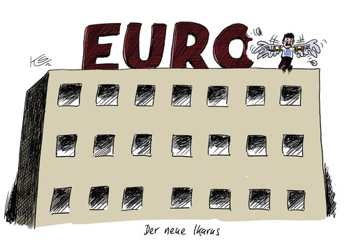 Cartoon: Ikarus (medium) by Stuttmann tagged griechenland,euro