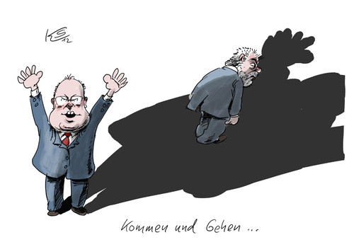 Cartoon: Kommen und Gehen... (medium) by Stuttmann tagged steinbrück,kanzlerkandidat,spd,beck