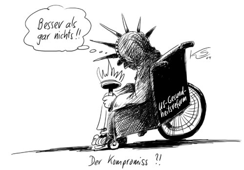 Cartoon: Kompromiss (medium) by Stuttmann tagged usa,gesundheitsreform,obama,us,healthcare,usa,gesundheitsreform,barack obama,us,gesundheit,amerika,kompromiss,barack,obama