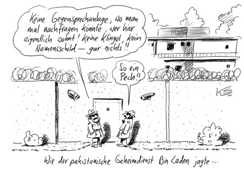Cartoon: Pech (medium) by Stuttmann tagged pech,osama,bin,laden,geheimdienst,pech,osama bin laden,geheimdienst,osama,bin,laden