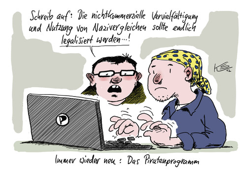 Cartoon: Piraten (medium) by Stuttmann tagged piratenpartei