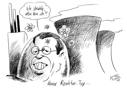 Cartoon: Reaktor (medium) by Stuttmann tagged reaktor,atomkraft,laufzeiten,guttenberg,csu,reaktor,atomkraft,guttenberg,csu,atomkraftwerk,wahl,wahlen,umwelt