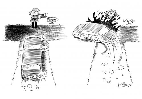 Cartoon: Richtung (medium) by Stuttmann tagged richtung,richtung,angela merkel,magna,autos,auto,industrie,autoindustrie,angela,merkel