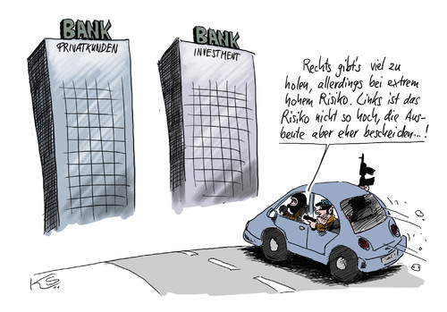 Cartoon: Risiko (medium) by Stuttmann tagged bankrott,staatspleite,occupy,wall,street,banken,risiken