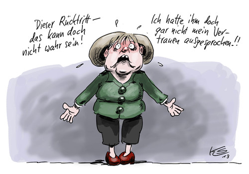 Cartoon: Rücktritt (medium) by Stuttmann tagged papst,rücktritt,merkel