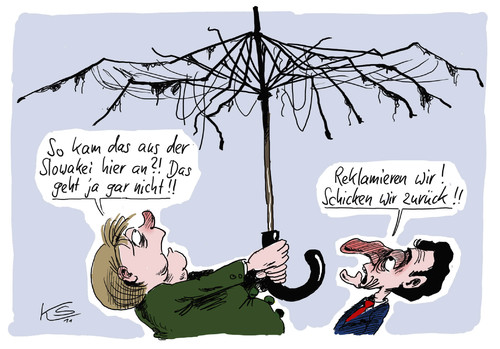 Cartoon: Schirm (medium) by Stuttmann tagged eu,rettungsschirm,griechenland,slowakei
