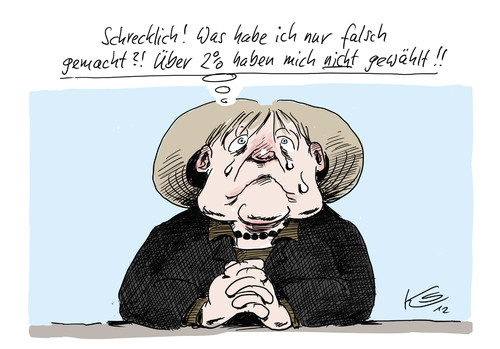 Cartoon: Schrecklich! (medium) by Stuttmann tagged merkel,cdu,parteitag