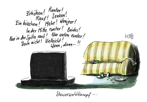 Cartoon: Steuerwahlkampf (medium) by Stuttmann tagged wahlen,bundestagswahl,2013,steuern