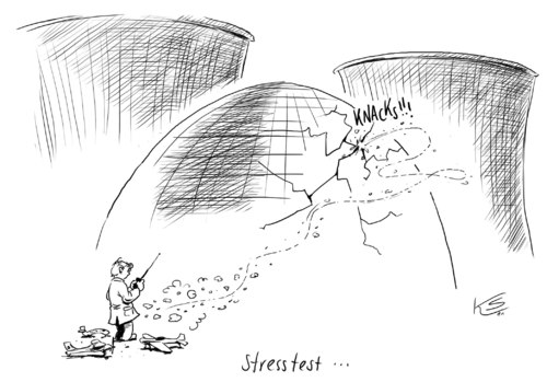 Cartoon: Stresstest (medium) by Stuttmann tagged stress,test,stress,test,stresstest,akw,atomkraft