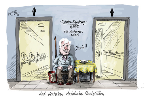 Cartoon: Toilette (medium) by Stuttmann tagged maut,autobahnmaut,bayern,seehofer,csu,pkwmaut