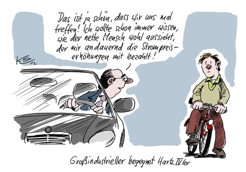 Cartoon: Treffen... (medium) by Stuttmann tagged strompreis