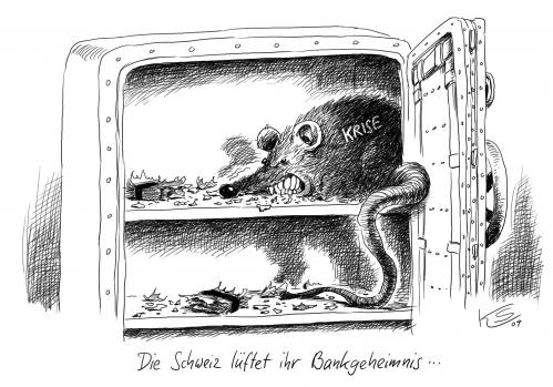 Cartoon: Tresor (medium) by Stuttmann tagged bankgeheimnis,schweiz,cartoon,bank,banken,geld,finanzen,geheimnis,bankgeheimnis,schweiz,tresor,wirtschaft,wirtschaftskrise,finanzkrise
