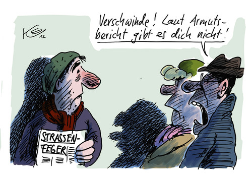 Cartoon: Verschwinde! (medium) by Stuttmann tagged armutsbericht