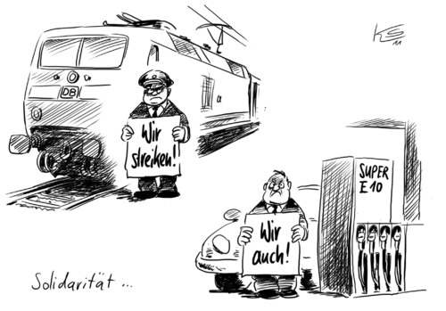 Cartoon: wir streiken (medium) by Stuttmann tagged e10,streik,e10,streik,benzin,schnecke,sprit