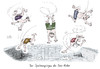 Cartoon: Synchronspringen (small) by Stuttmann tagged eurokrise,schuldenkrise