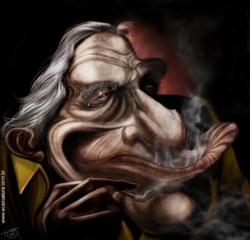 Cartoon: Caricature of Bukowski (medium) by Toni DAgostinho tagged caricature