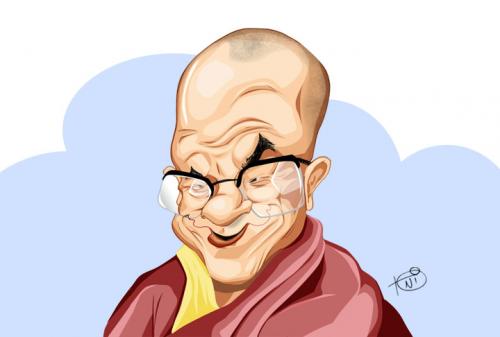 Cartoon: Dalai Lama (medium) by Toni DAgostinho tagged caricature,