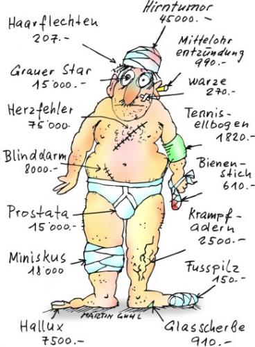 Cartoon: krank medizin kosten (medium) by martin guhl tagged krank,medizin,kosten