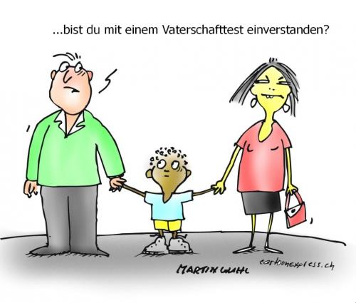 Cartoon: vaterschaftstest kind gen (medium) by martin guhl tagged vaterschaftstest,kind,gen,martin,guhl