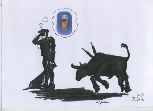Cartoon: Stierkampf Bullfight (medium) by tobelix tagged stierkampf,bullfight,pablo,picasso,tobelix