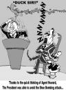Cartoon: Dont forget to Duck! (small) by subwaysurfer tagged george,bush,cartoon,shoe,throwing,caricature