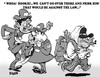 Cartoon: We Cant Frisk Him! (small) by subwaysurfer tagged cartoon,caricature,police,guns,law