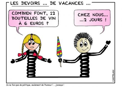 Cartoon: DEVOIRS DE VACANCES (medium) by chatelain tagged humour