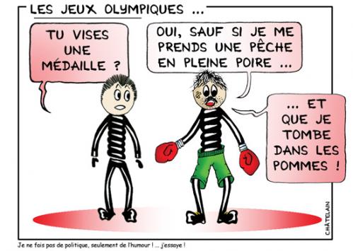 Cartoon: LA BOXE AUX JO (medium) by chatelain tagged humour,les,jo,boxe