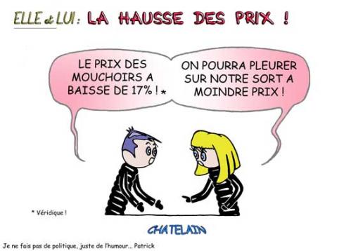 Cartoon: LA HAUSSE DES PRIX (medium) by chatelain tagged humour,chtis,prix,