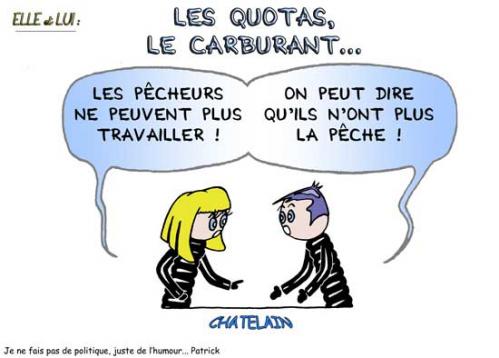Cartoon: Les pecheurs (medium) by chatelain tagged humour,peche,greve,quotas