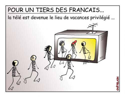 Cartoon: LES VACANCES (medium) by chatelain tagged humour,vacances,france,ch,tis,