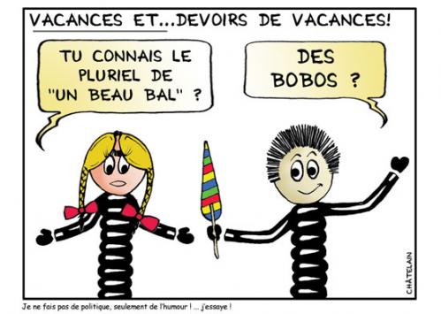 Cartoon: LES VACANCES suite (medium) by chatelain tagged humour,vacances,france,ch,tis