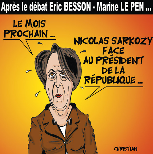 Cartoon: Arlette CHABOT (medium) by CHRISTIAN tagged besson,peillon,le,pen