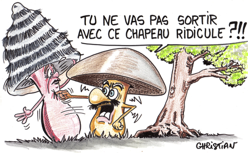 Cartoon: champignons (medium) by CHRISTIAN tagged champignons