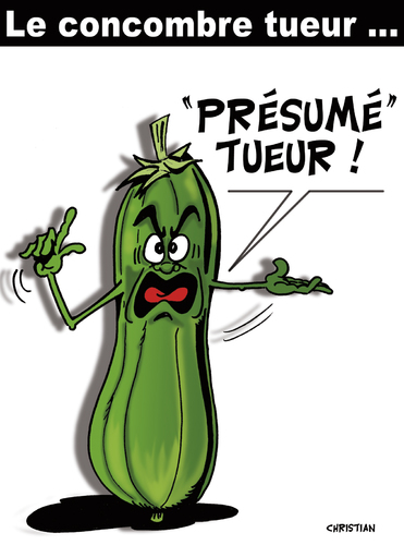 Cartoon: LE CONCOMBRE TUEUR ! ... (medium) by CHRISTIAN tagged concombre,bacterie