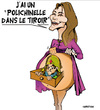 Cartoon: Carla Bruni enceinte (small) by CHRISTIAN tagged carla,bruni,grossesse,sarkozy